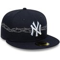 cappello-piatto-blu-marino-aderente-59fifty-icon-dei-new-york-yankees-mlb-di-new-era