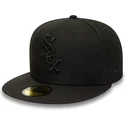 cappello-piatto-nero-aderente-59fifty-dei-chicago-white-sox-mlb-di-new-era