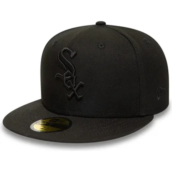 Cappello piatto nero aderente 59FIFTY dei Chicago White Sox MLB di New Era