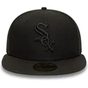 cappello-piatto-nero-aderente-59fifty-dei-chicago-white-sox-mlb-di-new-era