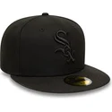 cappello-piatto-nero-aderente-59fifty-dei-chicago-white-sox-mlb-di-new-era
