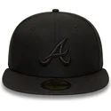 cappello-piatto-nero-aderente-59fifty-dei-atlanta-braves-mlb-di-new-era