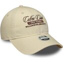 cappello-curvo-beige-cinghia-regolabile-9twenty-coffee-club-di-new-era