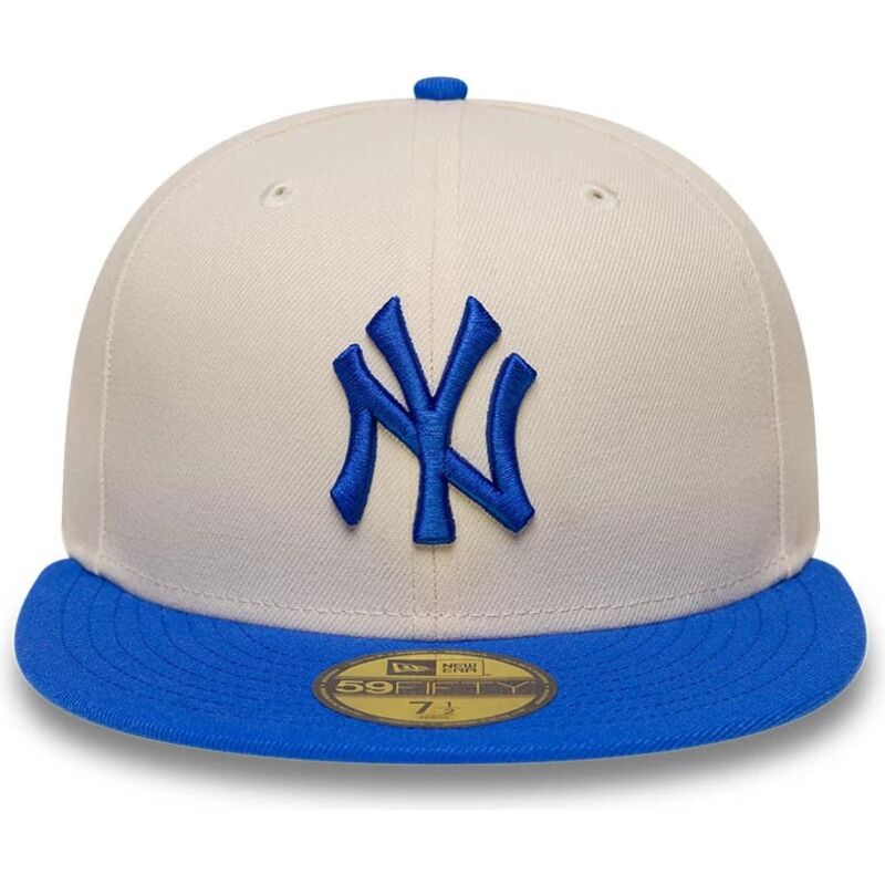 cappello-piatto-beige-aderente-59fifty-league-essential-dei-new-york-yankees-mlb-di-new-era