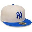 cappello-piatto-beige-aderente-59fifty-league-essential-dei-new-york-yankees-mlb-di-new-era