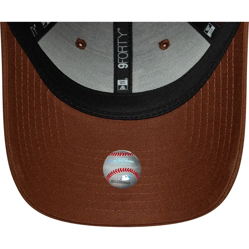 cappello-curvo-marrone-cinghia-regolabile-9forty-league-essential-midi-dei-los-angeles-dodgers-mlb-di-new-era
