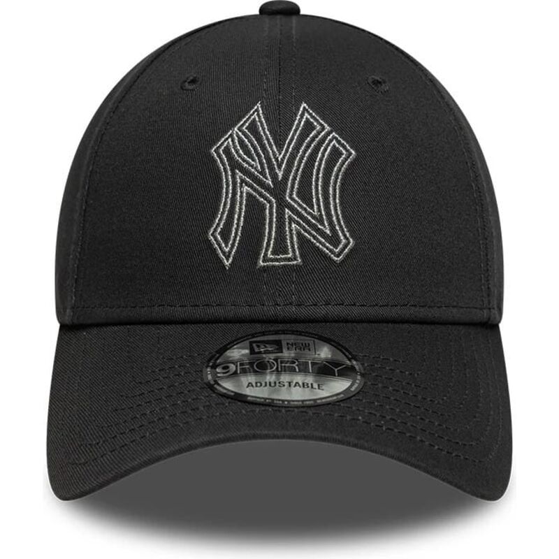 cappello-curvo-grigio-cinghia-regolabile-9forty-metallic-outline-dei-new-york-yankees-mlb-di-new-era