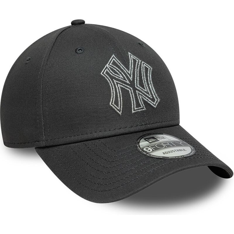 cappello-curvo-grigio-cinghia-regolabile-9forty-metallic-outline-dei-new-york-yankees-mlb-di-new-era