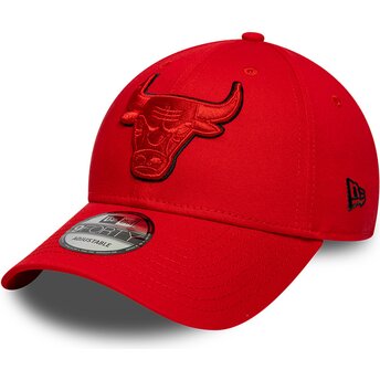 Cappello curvo rosso cinghia regolabile 9FORTY Outline dei Chicago Bulls NBA di New Era