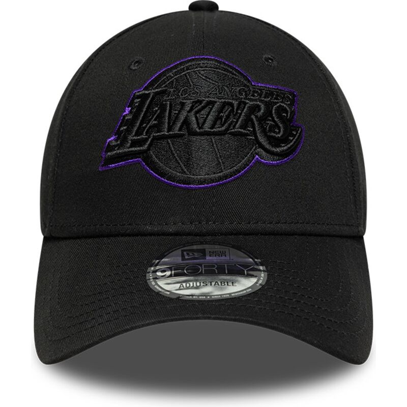 cappello-curvo-nero-cinghia-regolabile-9forty-outline-dei-los-angeles-lakers-nba-di-new-era