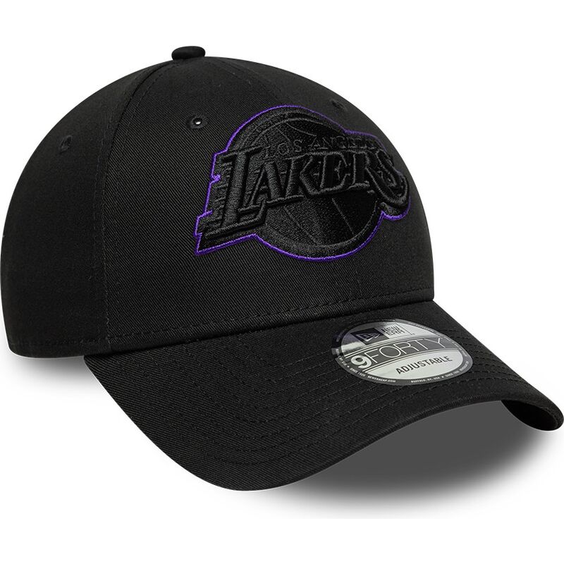 cappello-curvo-nero-cinghia-regolabile-9forty-outline-dei-los-angeles-lakers-nba-di-new-era
