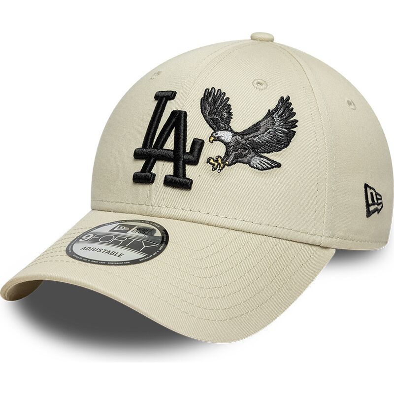 cappello-curvo-beige-cinghia-regolabile-9forty-outdoor-icon-dei-los-angeles-dodgers-mlb-di-new-era