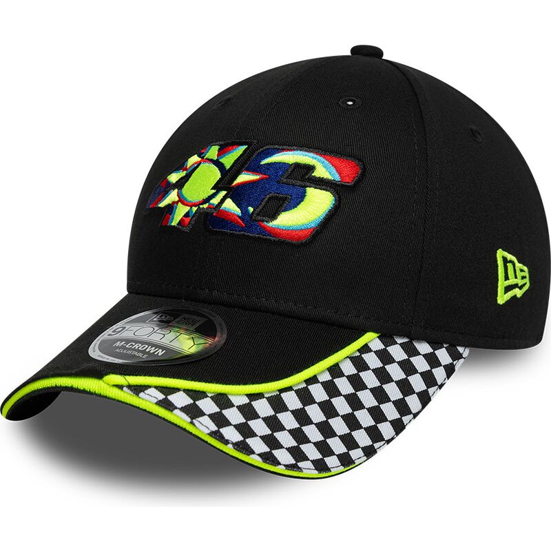 cappello-curvo-nero-cinghia-regolabile-9forty-m-crown-check-dei-valentino-rossi-vr46-motogp-di-new-era