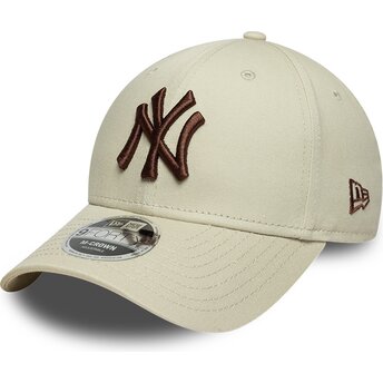 Cappello curvo beige snapback 9FORTY M-Crown dei New York Yankees MLB di New Era