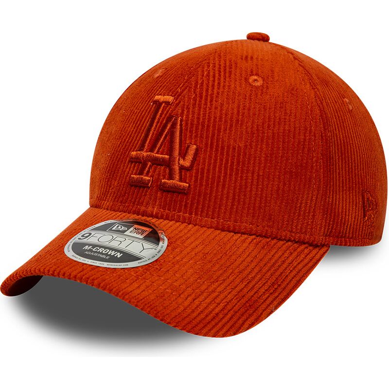 cappello-curvo-arancia-cinghia-regolabile-9forty-m-crown-cord-dei-los-angeles-dodgers-mlb-di-new-era