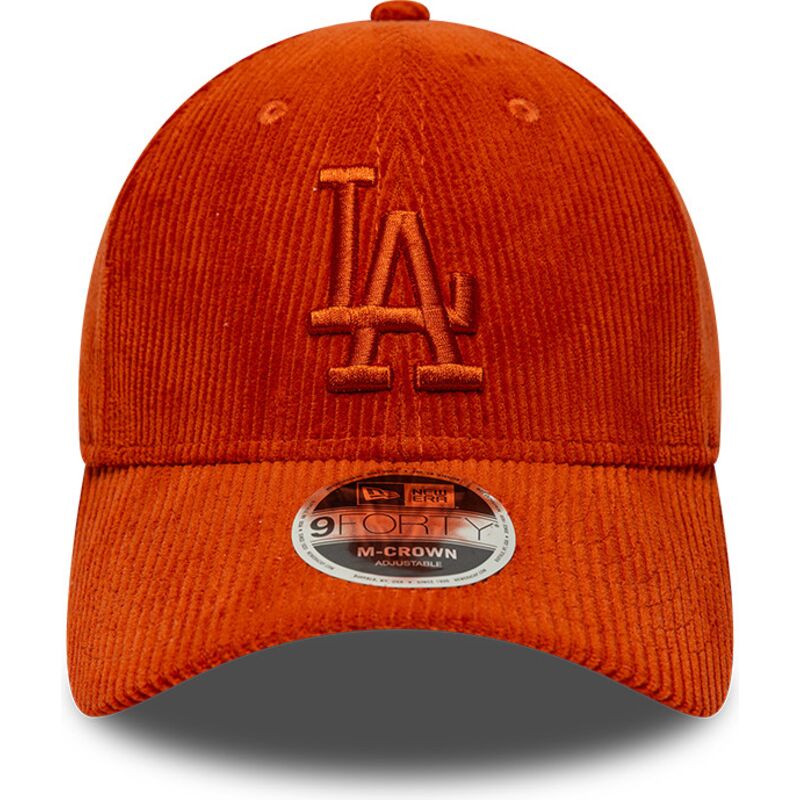 cappello-curvo-arancia-cinghia-regolabile-9forty-m-crown-cord-dei-los-angeles-dodgers-mlb-di-new-era