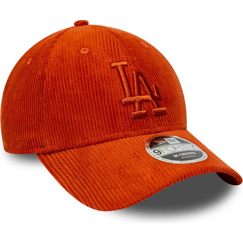 cappello-curvo-arancia-cinghia-regolabile-9forty-m-crown-cord-dei-los-angeles-dodgers-mlb-di-new-era