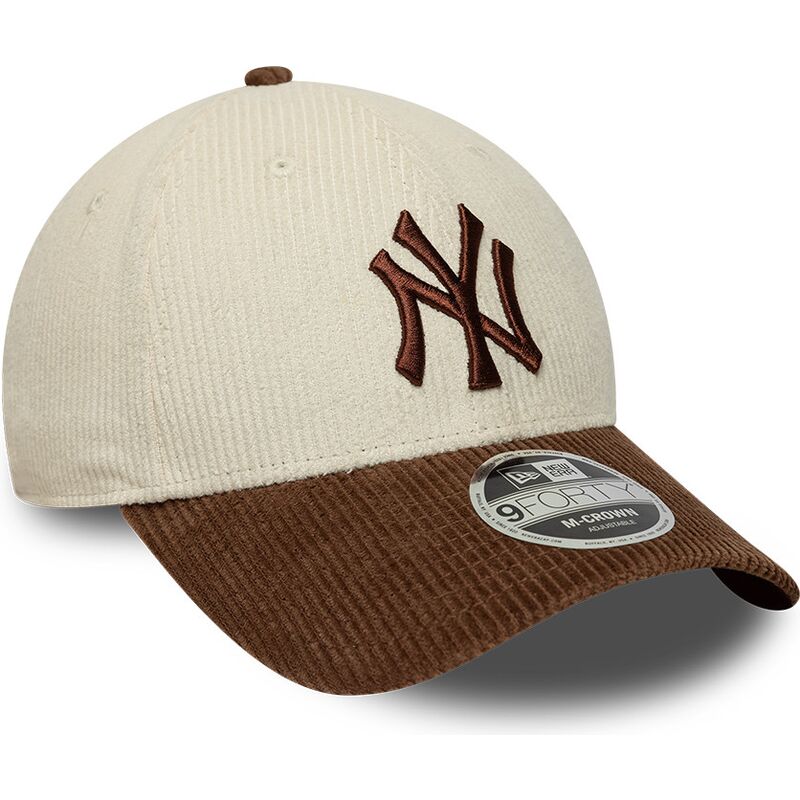 cappello-curvo-marrone-cinghia-regolabile-9forty-m-crown-cord-dei-new-york-yankees-mlb-di-new-era