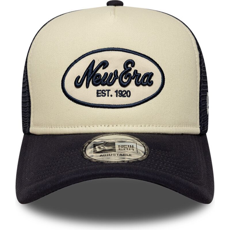 cappello-curvo-blu-marino-snapback-a-frame-oval-foam-patch-di-new-era