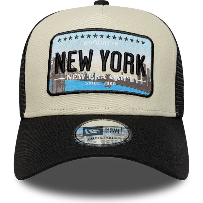 cappello-curvo-nero-snapback-a-frame-license-plate-dei-new-york-di-new-era