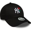 cappello-curvo-nero-cinghia-regolabile-9forty-flower-icon-dei-new-york-yankees-mlb-di-new-era
