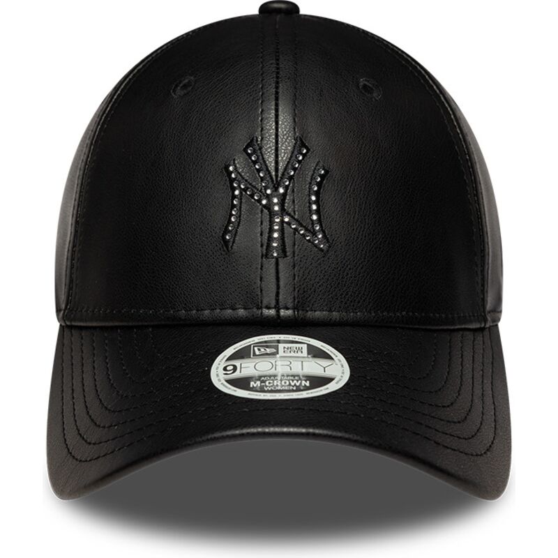 cappello-curvo-nero-snapback-9forty-m-crown-pu-diamante-dei-new-york-yankees-mlb-di-new-era