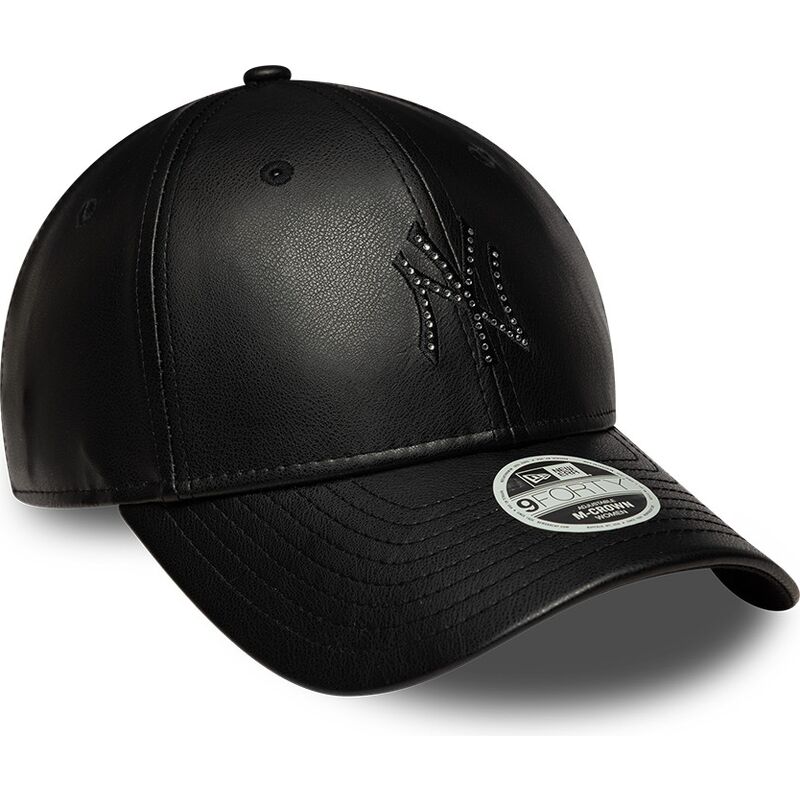 cappello-curvo-nero-snapback-9forty-m-crown-pu-diamante-dei-new-york-yankees-mlb-di-new-era