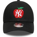 cappello-curvo-nero-cinghia-regolabile-per-bambino-9forty-fruit-icon-apple-dei-new-york-yankees-mlb-di-new-era