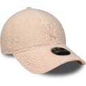 cappello-curvo-rosa-snapback-per-bambino-rosa-9forty-m-crown-winter-borg-dei-new-york-yankees-mlb-di-new-era