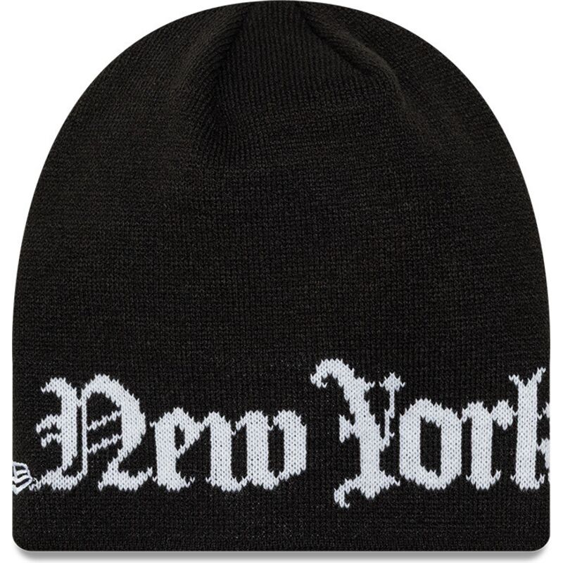 cappello-nero-knit-skully-wordmark-dei-new-york-yankees-mlb-di-new-era