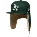 cappello-piatto-verde-aderente-59fifty-dogear-world-series-dei-oakland-athletics-mlb-di-new-era