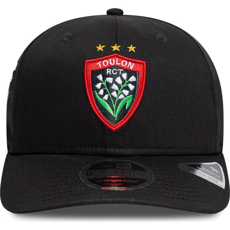 cappello-curvo-nero-snapback-9seventy-stretch-snap-lily-dei-rugby-club-toulonnais-french-rugby-federation-ffr-di-new-era