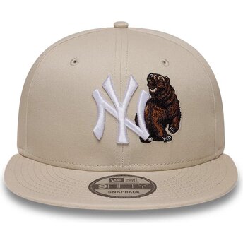 Cappello piatto beige snapback 9FIFTY Outdoor Icon dei New York Yankees MLB di New Era