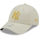 cappellino-curvo-beige-regolabile-da-donna-con-logo-dorato-9forty-metallic-logo-dei-new-york-yankees-mlb-di-new-era