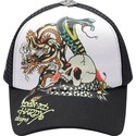 cappello-curvo-nero-snapback-snake-and-skull-di-ed-hardy