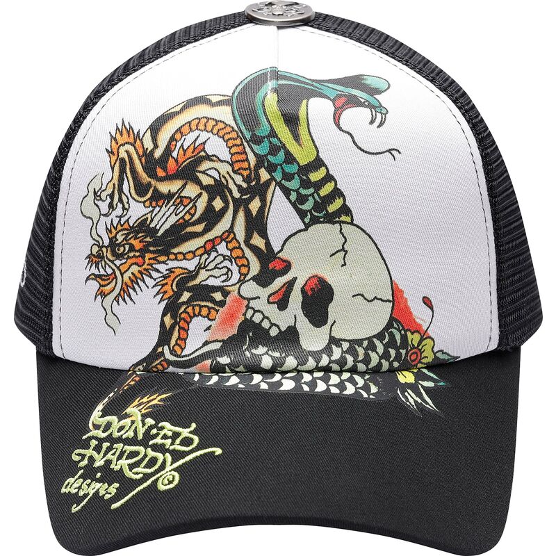 cappello-curvo-nero-snapback-snake-and-skull-di-ed-hardy cappello-curvo-nero-snapback-snake-and-skull-di-ed-hardy