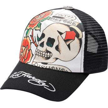 Cappello curvo nero snapback Before Dishonor di Ed Hardy