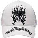 cappello-curvo-bianco-snapback-gothic-skull-in-flames-di-ed-hardy