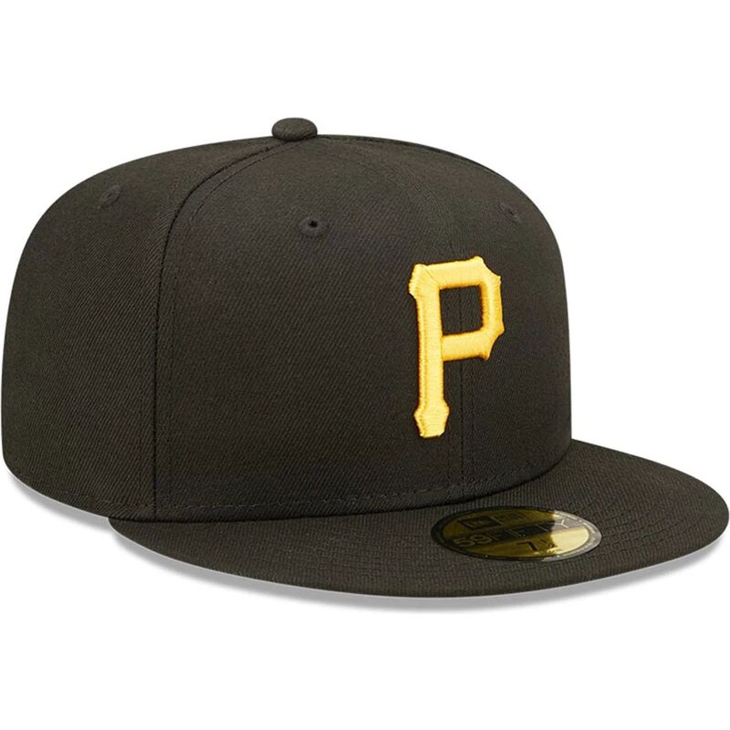 cappello-piatto-nero-aderente-59fifty-ac-perf-dei-pittsburgh-pirates-mlb-di-new-era