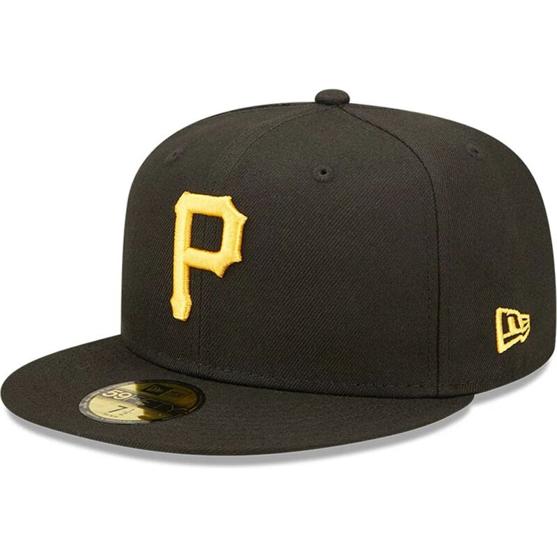 cappello-piatto-nero-aderente-59fifty-ac-perf-dei-pittsburgh-pirates-mlb-di-new-era