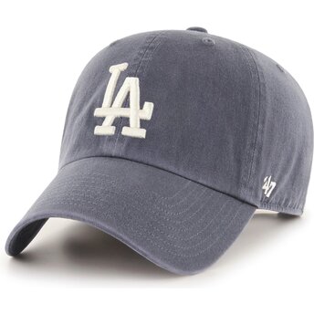 Cappello curvo grigio cinghia regolabile Clean Up Vintage Navy dei Los Angeles Dodgers MLB di 47 Brand