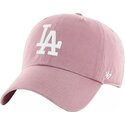 cappello-curvo-rosa-cinghia-regolabile-clean-up-mauve-dei-los-angeles-dodgers-mlb-di-47-brand