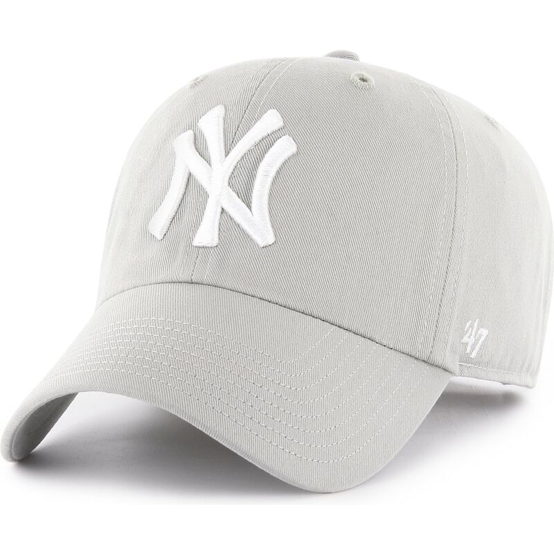 cappello-curvo-grigio-cinghia-regolabile-clean-up-no-loop-label-dei-new-york-yankees-mlb-di-47-brand cappello-curvo-grigio-cinghia-regolabile-clean-up-no-loop-label-dei-new-york-yankees-mlb-di-47-brand