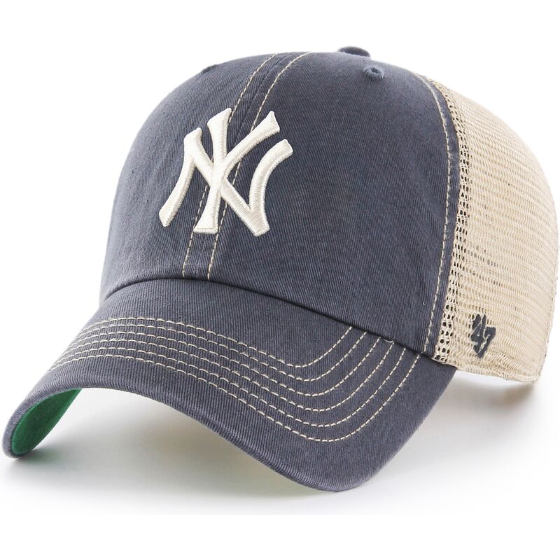 cappello-curvo-grigio-snapback-clean-up-trawler-vintage-navy-dei-new-york-yankees-mlb-di-47-brand
