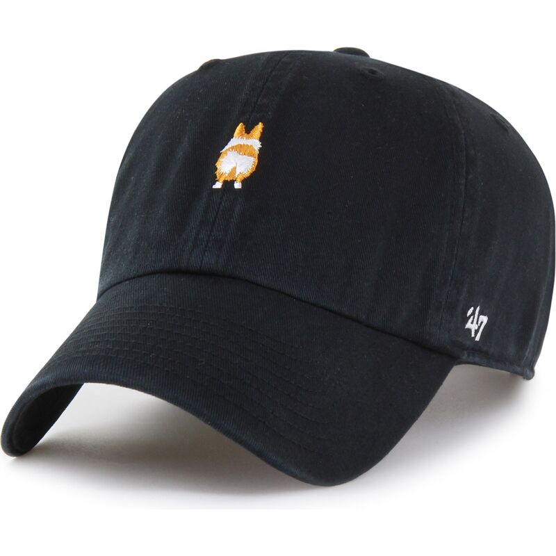 cappello-curvo-nero-cinghia-regolabile-clean-up-base-runner-icon-dog-di-47-brand