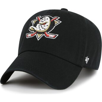 Cappello curvo nero cinghia regolabile Clean Up dei Anaheim Ducks NHL di 47 Brand
