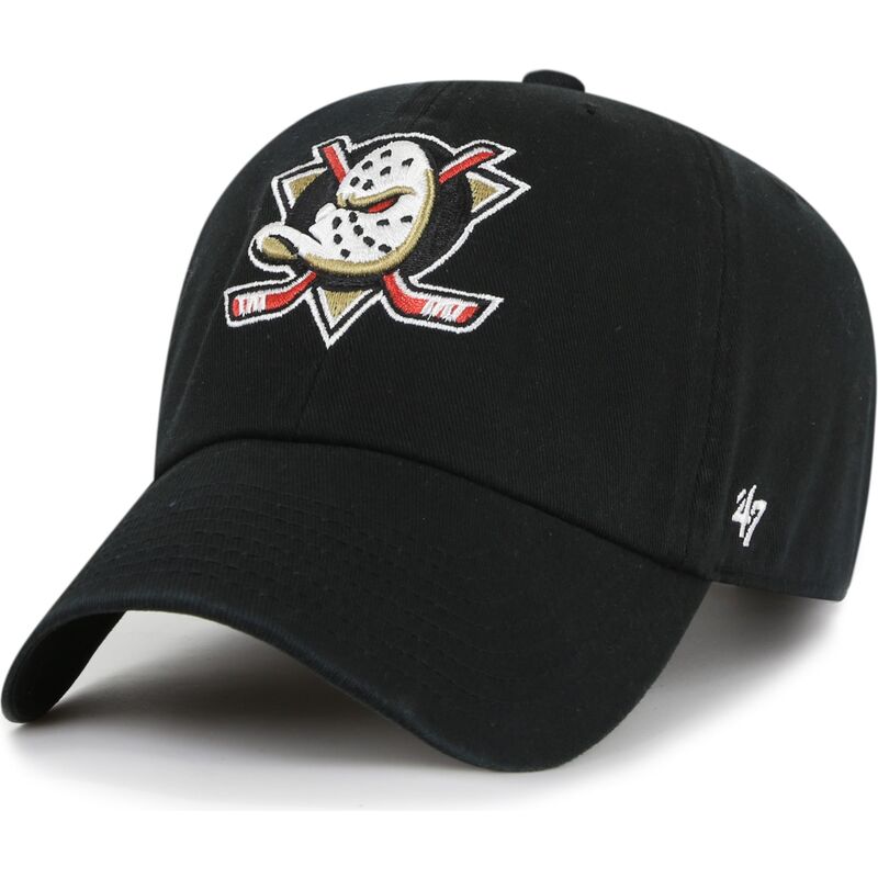 cappello-curvo-nero-cinghia-regolabile-clean-up-dei-anaheim-ducks-nhl-di-47-brand