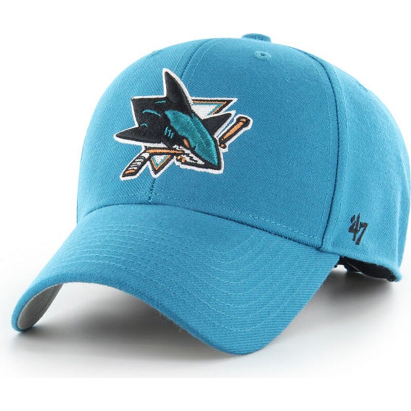 cappello-curvo-blu-cinghia-regolabile-mvp-dark-teal-dei-san-jose-sharks-nhl-di-47-brand cappello-curvo-blu-cinghia-regolabile-mvp-dark-teal-dei-san-jose-sharks-nhl-di-47-brand