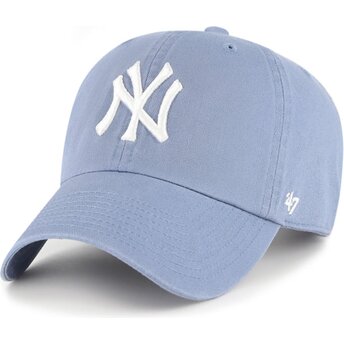 Cappello curvo blu cinghia regolabile Clean Up Vapor dei New York Yankees MLB di 47 Brand