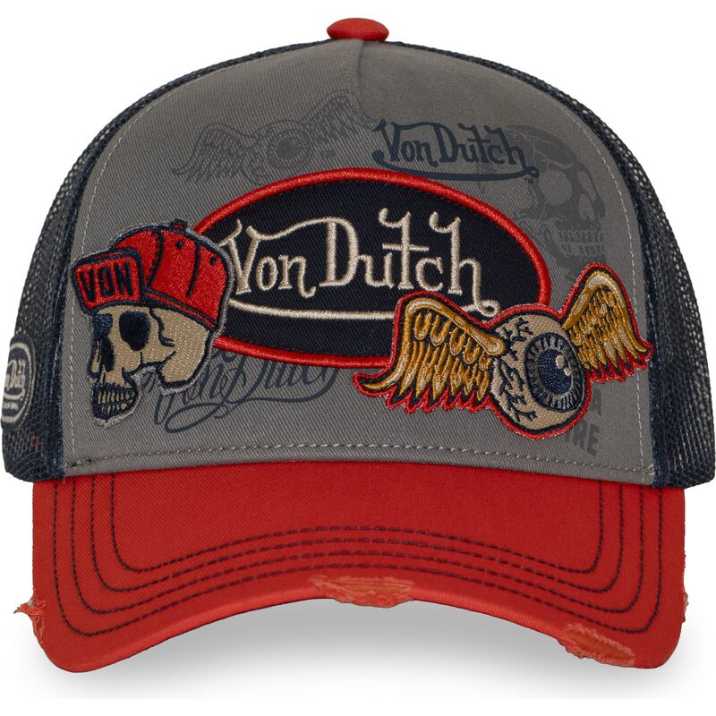 cappello-curvo-multicolore-snapback-patches18-di-von-dutch